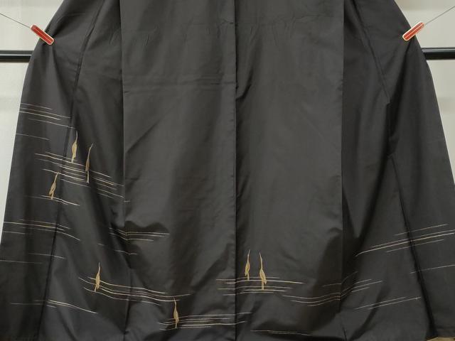 平和屋着物●訪問着 本場縞大島紬 総刺繍 刺し子 群鶴 正絹 逸品 CABI3539yc