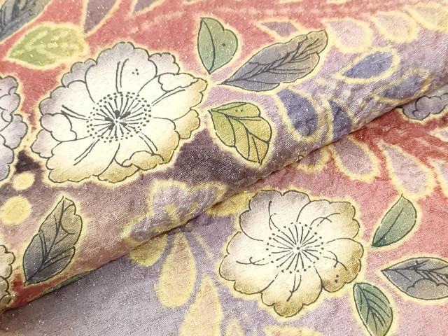 平和屋着物●訪問着 辻が花 暈し染め 金通し地 正絹 逸品 CABI3551yc
