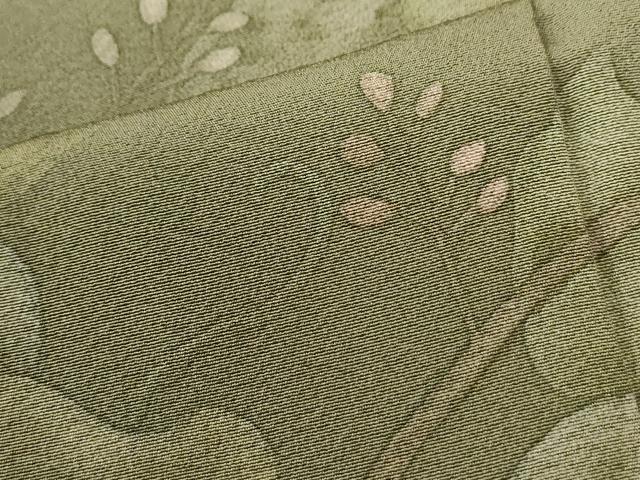 平和屋着物●訪問着 刺繍 ろうけつ染 草花文 正絹 逸品 CABI3557yc