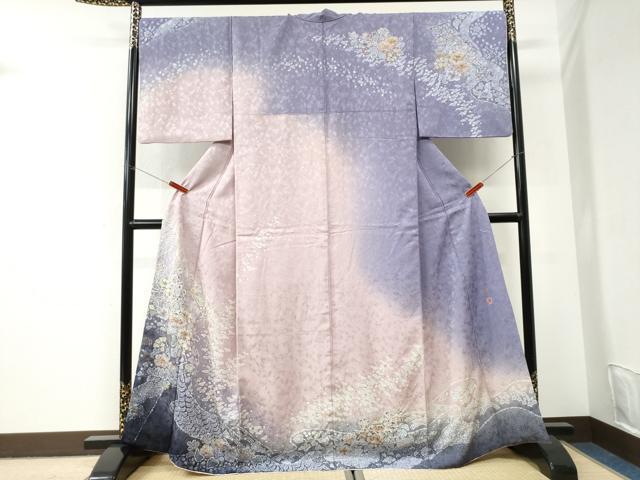 平和屋着物●吉乃一廉 幻の辻が花 訪問着 暈し染め 銀通し地 正絹 逸品 CABI3562yc