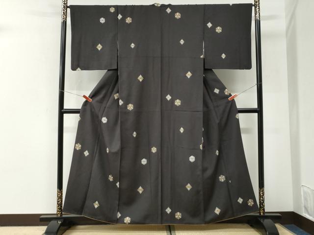 平和屋着物●上質な小紋 松葉文 金彩 やまと誂製 正絹 逸品 CABI3565yc