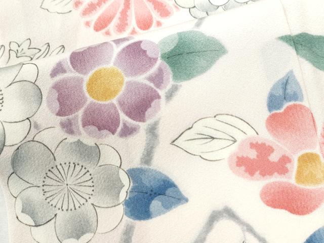 平和屋着物●訪問着 手描き 枝花文 正絹 逸品 未使用 CABI3566yc