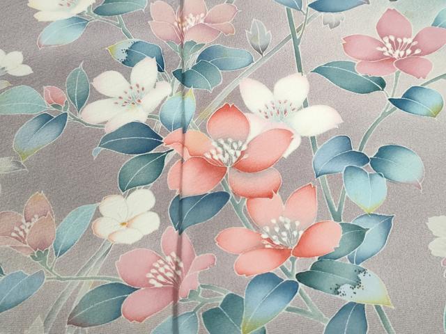 平和屋着物●訪問着 友禅 作家物 枝花文 暈し染め 正絹 逸品 CABI3568yc