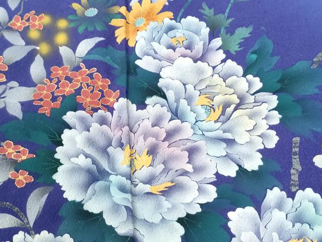 平和屋着物●訪問着 牡丹花文 暈し染め 金彩 正絹 逸品 CABI3574yc