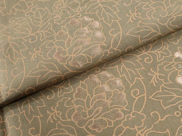平和屋着物●訪問着 本場縞大島紬 刺繍 更紗花唐草文 正絹 逸品 CABI3577yc
