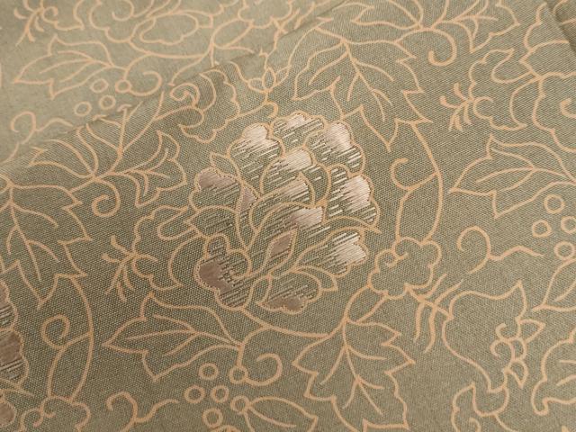 平和屋着物●訪問着 本場縞大島紬 刺繍 更紗花唐草文 正絹 逸品 CABI3577yc