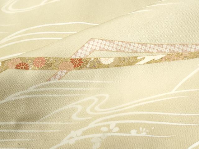 平和屋着物●銀座きしや 訪問着 立波花文 暈し染め 金彩 正絹 逸品 CABI3588yc
