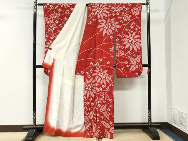 平和屋着物●豪華振袖 総絞り 草花文 正絹 逸品 CABI3593yc