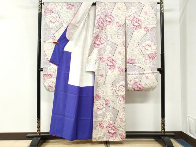 平和屋着物●豪華振袖 牡丹枝梅文 金彩 正絹 逸品 CABI3595yc