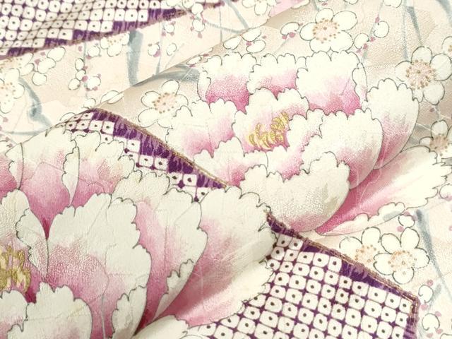 平和屋着物●豪華振袖 牡丹枝梅文 金彩 正絹 逸品 CABI3595yc