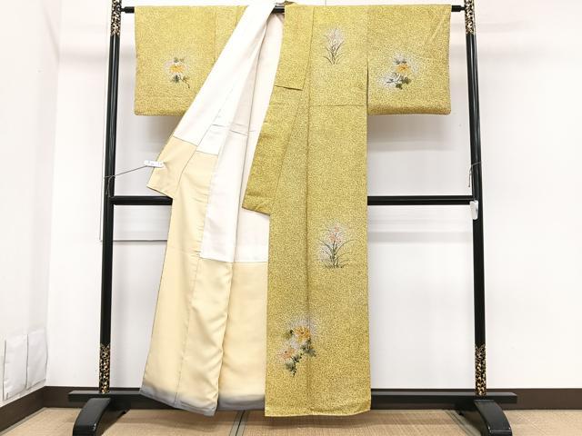 平和屋着物■訪問着 手描き 草花文 たたき染め 正絹 逸品 CABI3607xi