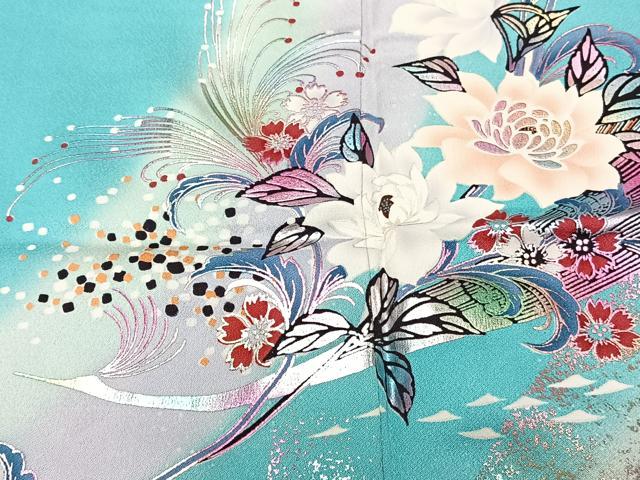 平和屋着物■豪華振袖 飛鶴花文 正絹 逸品 CABI3617xi