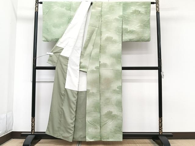 平和屋着物■上質な小紋 遠山風景地紋 暈し染め 正絹 逸品 CABI3620xi