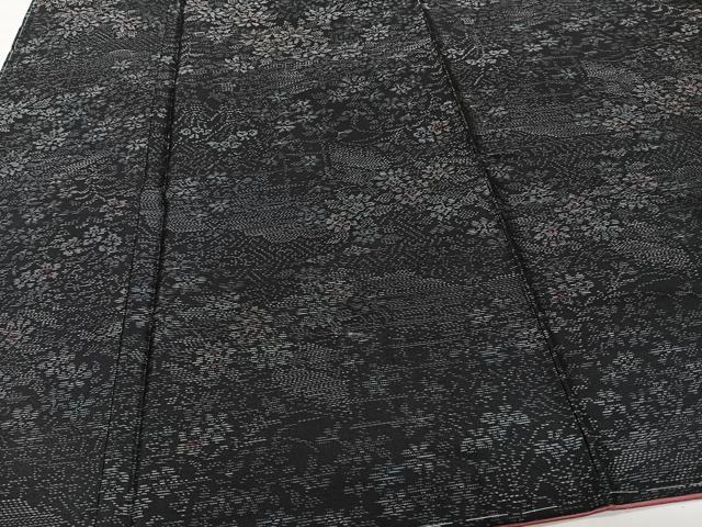 平和屋着物■本場大島紬 雲取り草花文 正絹 逸品 CABI3621xi