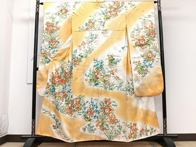 平和屋着物■豪華振袖 駒刺繍 飾花文 金彩 正絹 逸品 CABI3640xi