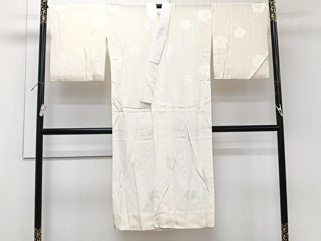 平和屋着物■長襦袢 無双仕立て 舞梅地紋 練色 正絹 逸品 CABI3645xi