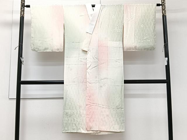 平和屋着物■長襦袢 無双仕立て 立ち分銅花文 暈し染め 正絹 逸品 未使用 CABI3646xi