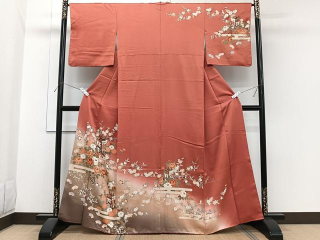 平和屋着物■訪問着 御所車花文 暈し染め 金彩 正絹 逸品 CABI3650xi