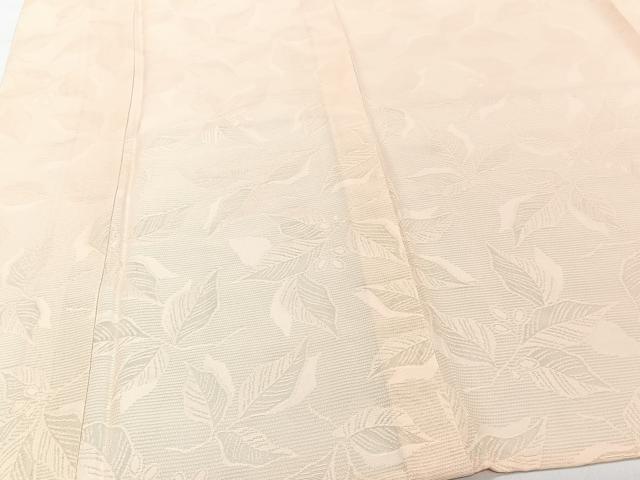 平和屋着物*夏物 色無地 草蕾紋紗 淡香色 正絹 逸品 CABI3655xi