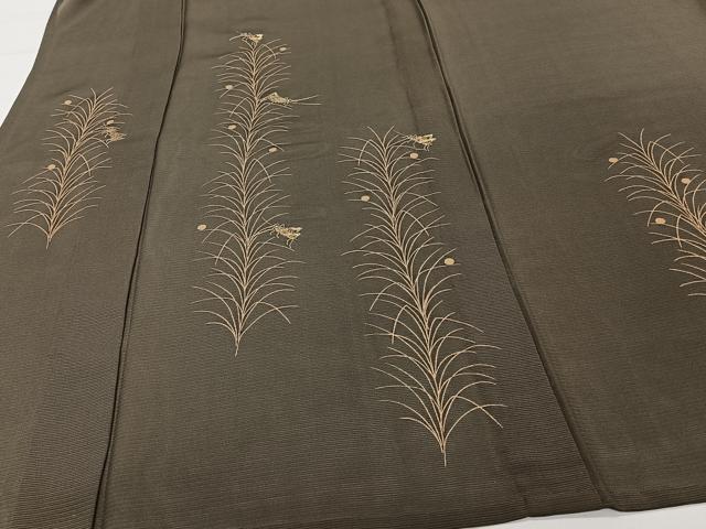 平和屋着物*夏物 訪問着 絽 竹屋町刺繍 草木夏虫文 金彩 正絹 逸品 CABI3659xi