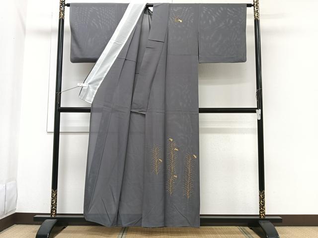 平和屋着物*夏物 訪問着 絽 竹屋町刺繍 草木夏虫文 金彩 正絹 逸品 CABI3667xi