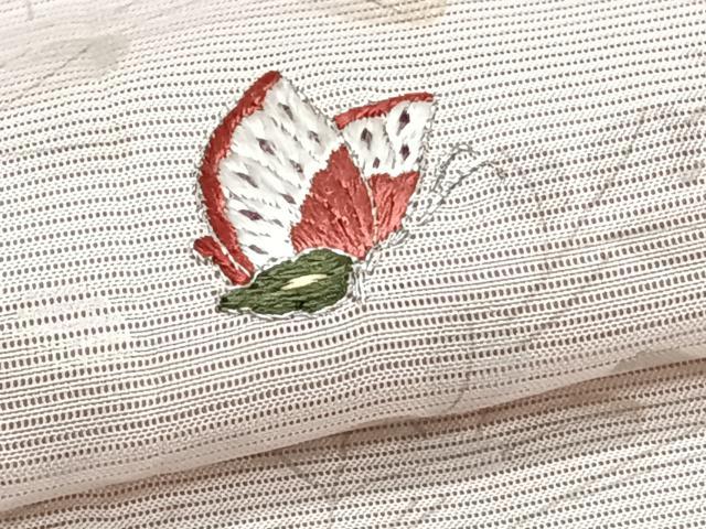 平和屋着物*夏物 訪問着 絽 刺繍 枝萩蝶々文 暈し染め 銀糸 正絹 逸品 CABI3672xi