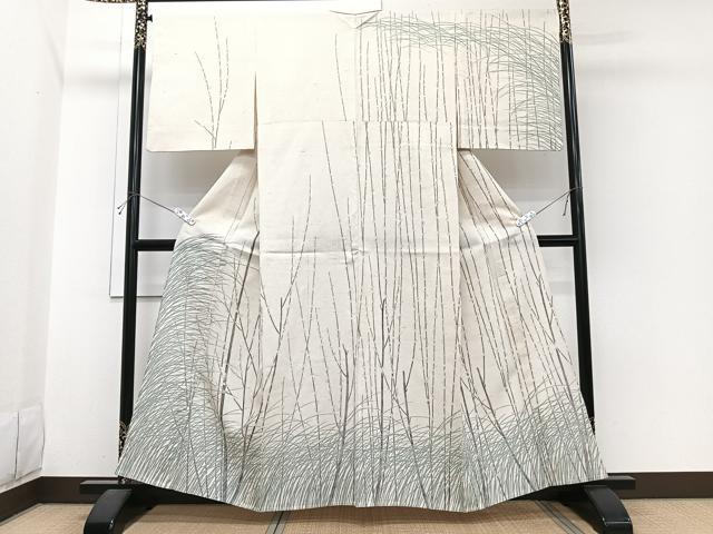 平和屋着物*夏物 訪問着 紗紬 枝蕾草文 正絹 逸品 CABI3677xi