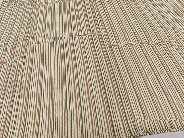 平和屋着物*夏物 小紋 絽 縞花文 金彩 正絹 逸品 CABI3679xi