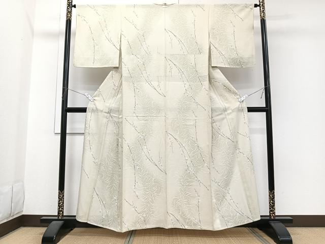 平和屋着物*夏物 小紋 絽 枝花文 正絹 逸品 CABI3680xi