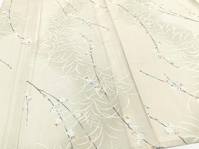 平和屋着物*夏物 小紋 絽 枝花文 正絹 逸品 CABI3680xi