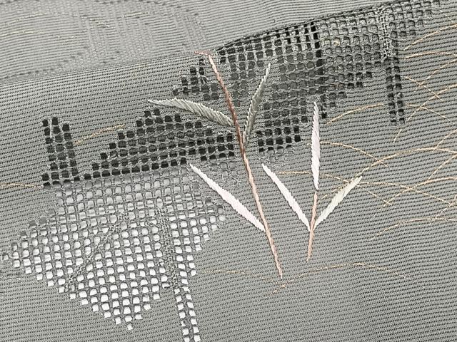 平和屋着物*夏物 訪問着 絽 刺繍 渡橋流水草花文 暈し染め 金彩 正絹 逸品 未使用 CABI3684xi