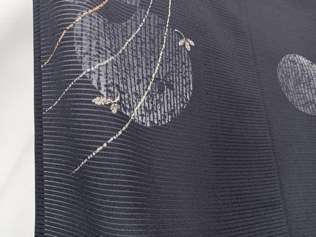 平和屋着物*夏物 小紋 絽 舞葉丸文 正絹 逸品 CABI3685xi