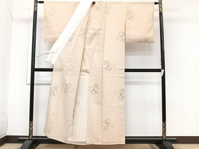 平和屋着物*夏物 結城紬 夏結城 100亀甲 飛び亀甲柄 流水千鳥文 正絹 逸品 CABI3686xi
