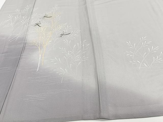 平和屋着物*夏物 訪問着 絽 草木蜻蛉 金彩 正絹 逸品 CABI3687xi