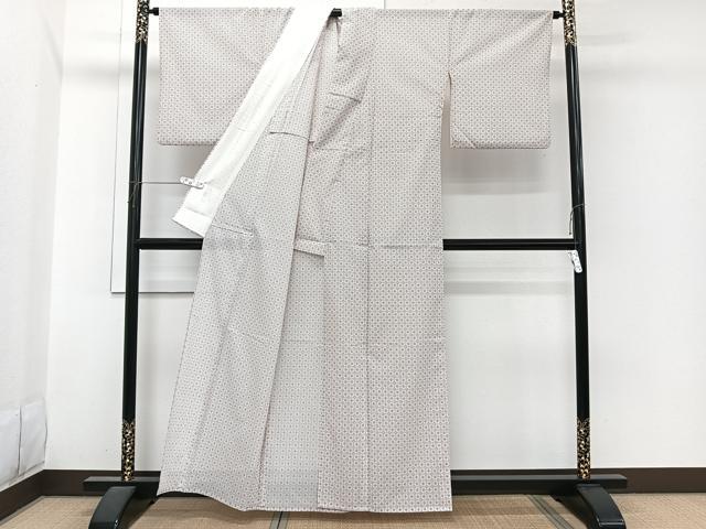 平和屋着物*夏物 小紋 絽 繋ぎ花丸文 洗える着物 CABI3692xi