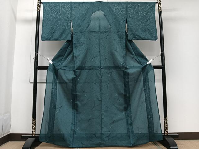 平和屋着物*夏物 小紋 絽 流水鶴文 洗える着物 CABI3697xi