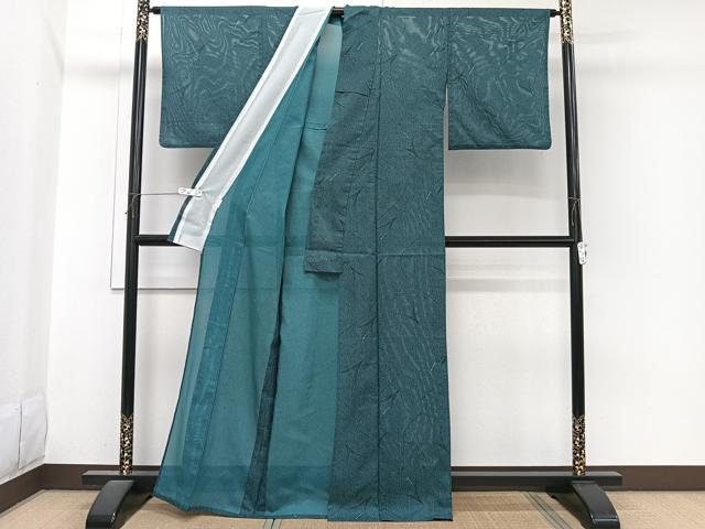 平和屋着物*夏物 小紋 絽 流水鶴文 洗える着物 CABI3697xi