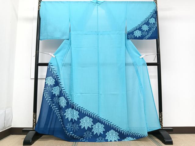 平和屋着物*夏物 訪問着 紗 草花文 洗える着物 CABI3698xi