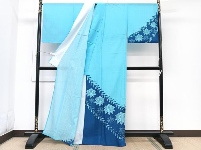 平和屋着物*夏物 訪問着 紗 草花文 洗える着物 CABI3698xi
