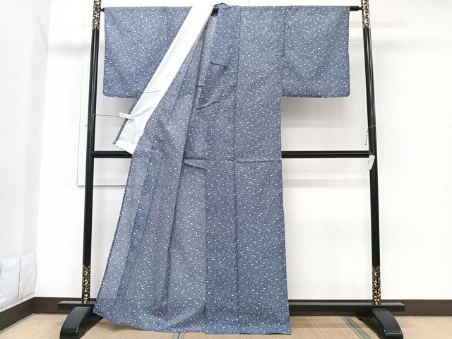 平和屋着物*夏物 小紋 絽 笹竹文 洗える着物 CABI3703xi