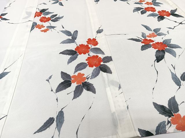 平和屋着物*夏物 小紋 絽 草花文 洗える着物 CABI3710xi