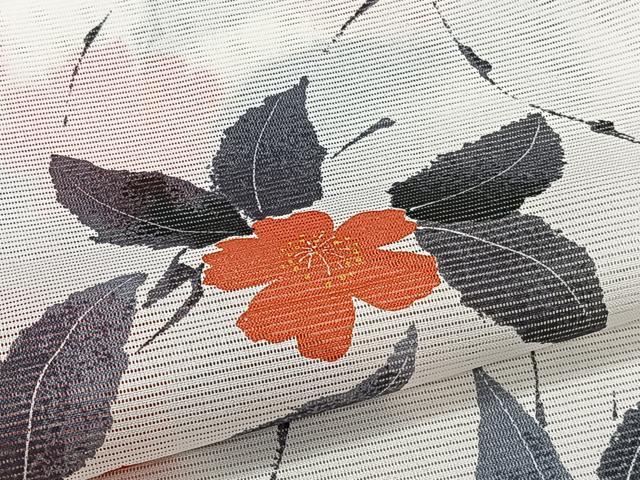 平和屋着物*夏物 小紋 絽 草花文 洗える着物 CABI3710xi