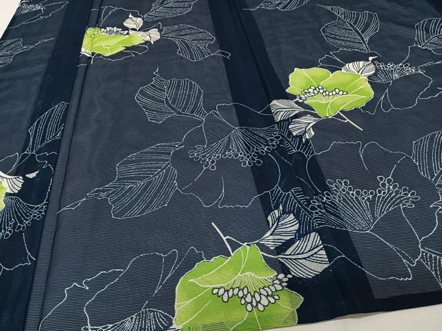 平和屋着物*夏物 小紋 絽 草花文 洗える着物 CABI3713xi