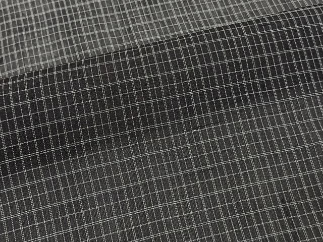 平和屋着物*夏物 男性 お召 紗 格子 正絹 逸品 CABI3719xi