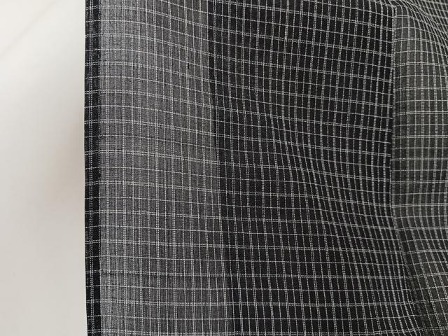 平和屋着物*夏物 男性 お召 紗 格子 正絹 逸品 CABI3719xi