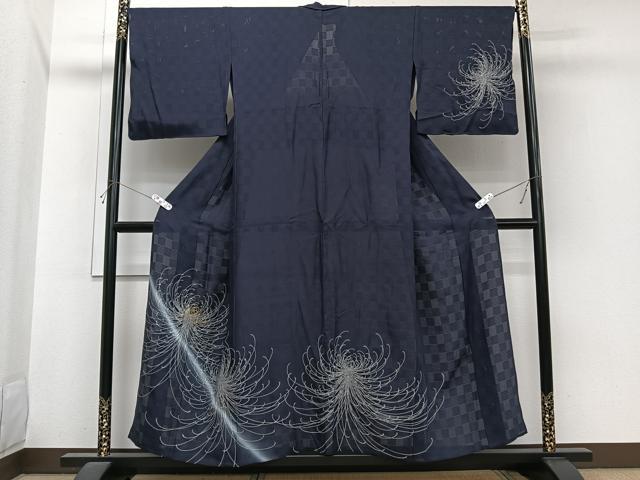 平和屋着物*夏物 小紋 市松紋絽 乱菊 やまと誂製 正絹 逸品 CABI3722xi
