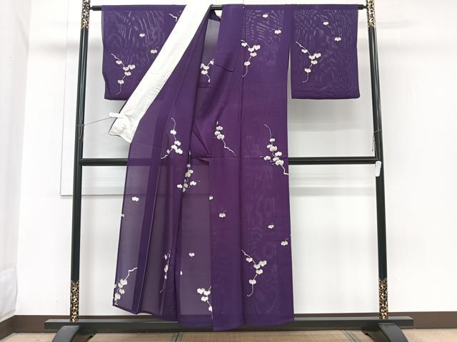 平和屋着物*夏物 小紋 絽 蔦の葉文 正絹 逸品 CABI3730xi