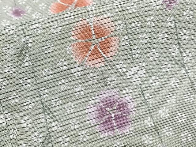 平和屋着物*夏物 小紋 絽 枝垂れ花文 洗える着物 CABI3738xi