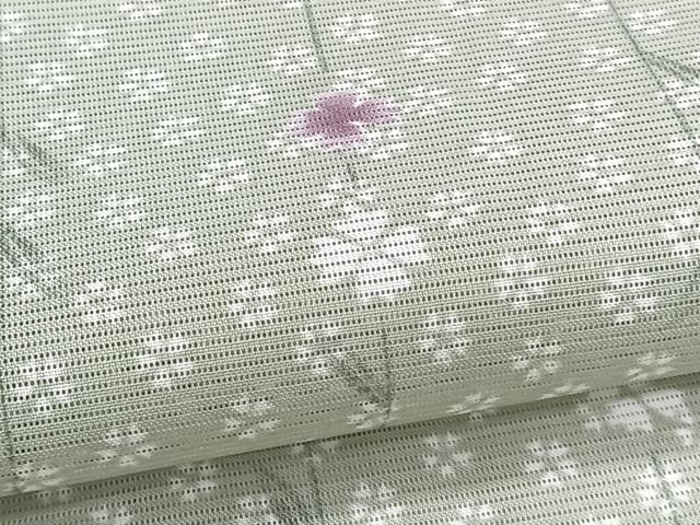 平和屋着物*夏物 小紋 絽 枝垂れ花文 洗える着物 CABI3738xi