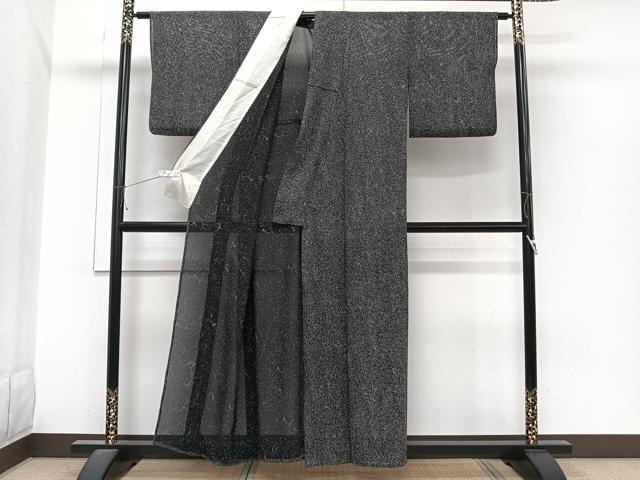 平和屋着物*夏物 小紋 絽 草花文 たたき染め 正絹 逸品 CABI3739xi